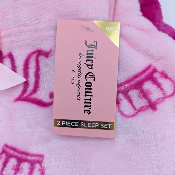 NWT Juicy Girls (6/6X) 2-Pack Fleece Pyjama Bottoms/Boxers/Shorts/Sleep Set - Picture 7 of 12